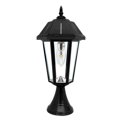 Solar LED Topaz Lantern Light - 50 Lumens - 3100K/6000K - Black Finish - Gama Sonic