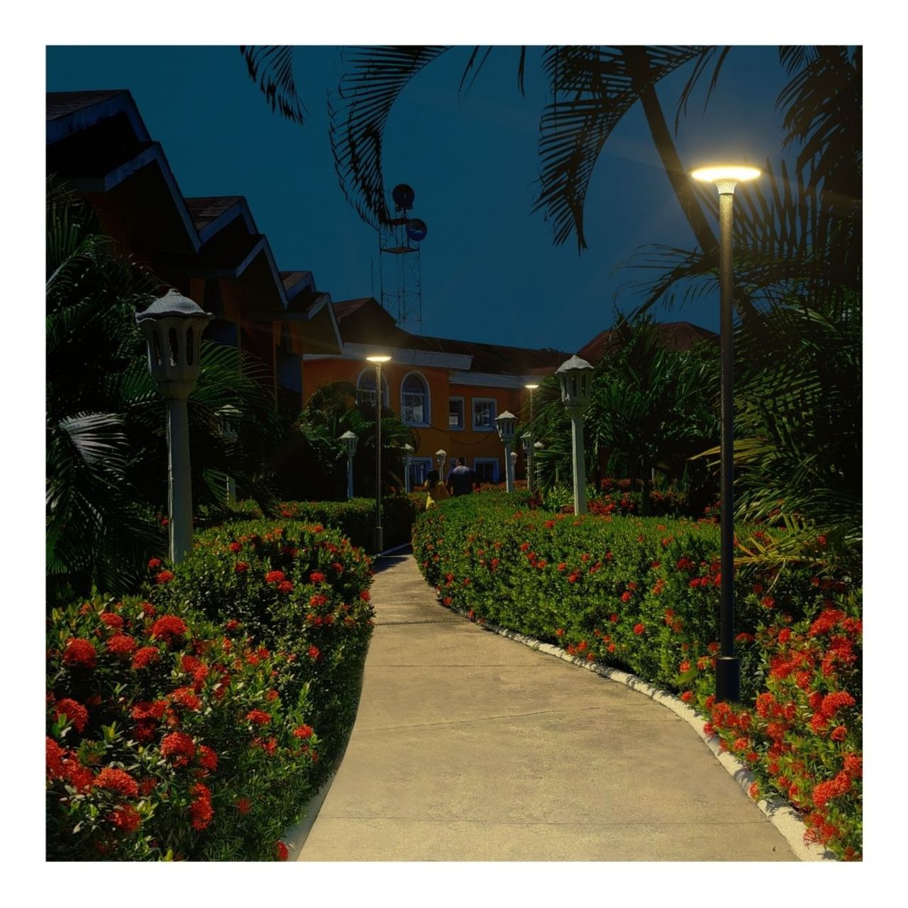 Solar LED Round Post Top Area Light - 2100 Lumens - Dual Color Temperatures - LumeGen