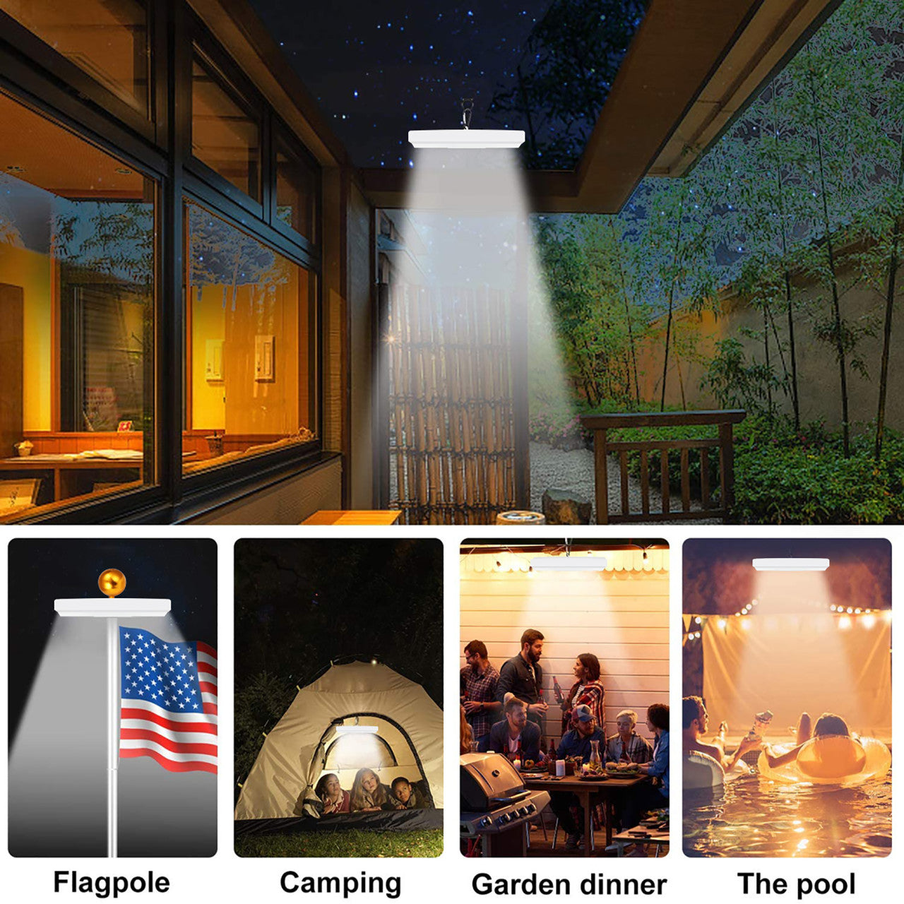 Solar LED Flagtop Pole Light - 200 Lumens - LumeGen