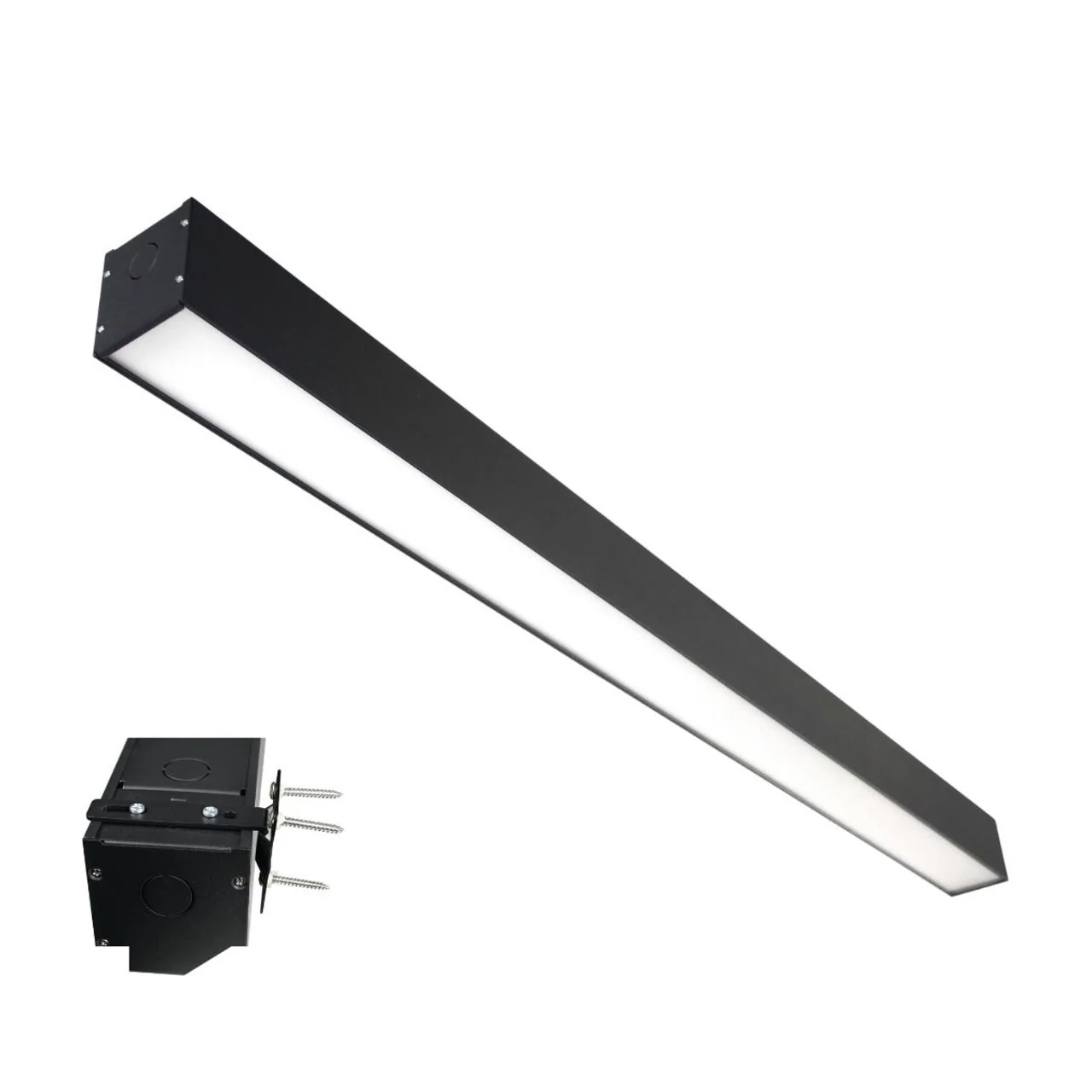 50W 4ft. Up/Down Linear Light | Wall Mount | Black Finish – LightUp