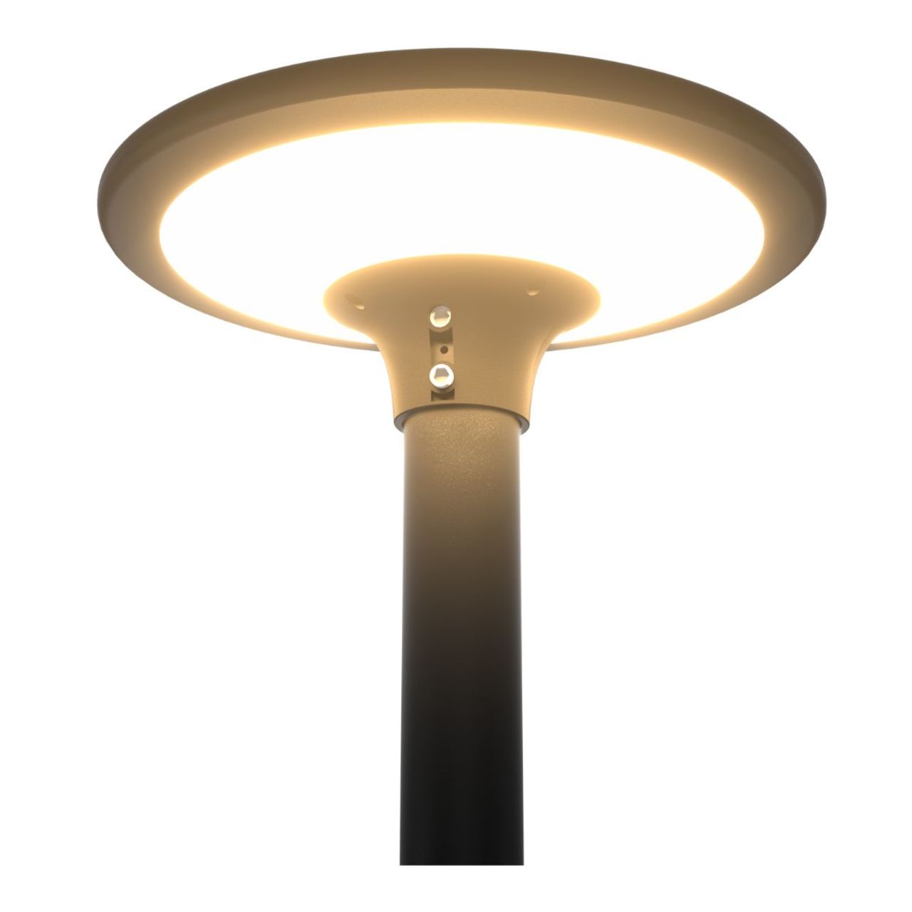 Solar LED Round Post Top Area Light - 2100 Lumens - Dual Color Temperatures - LumeGen
