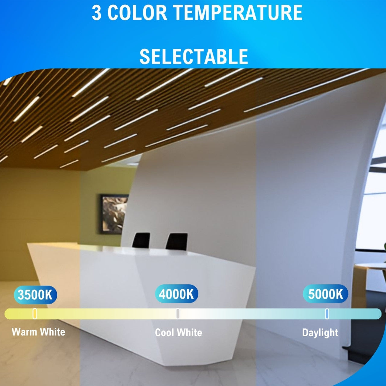 4ft. LED Linear Strip Light - Wattage Adjustable 30W/40W/50W - Color Tunable 35K/40K/50K - LumeGen