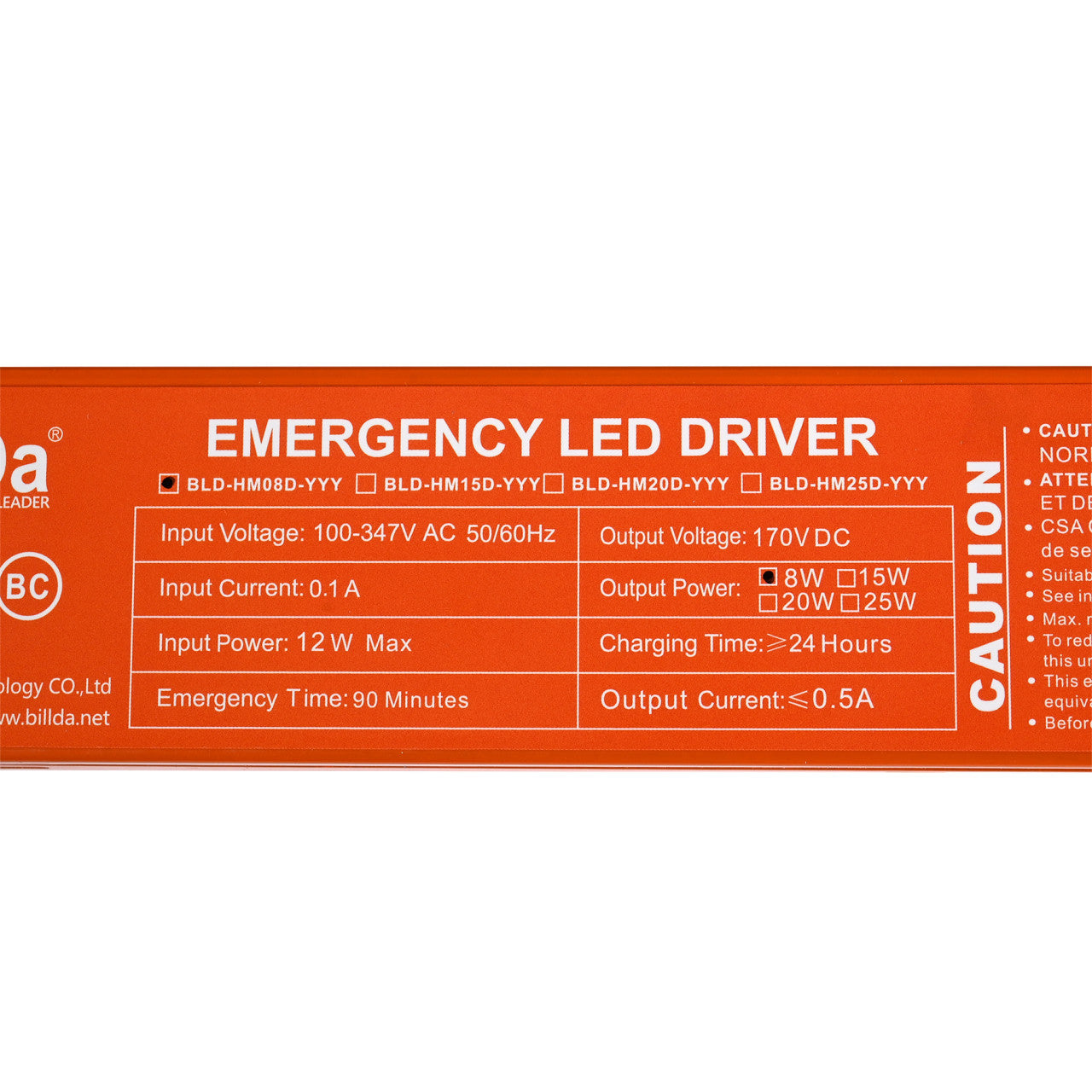 Emergency LED Driver - 8W Output - 90 Minute Backup Time – LightUp