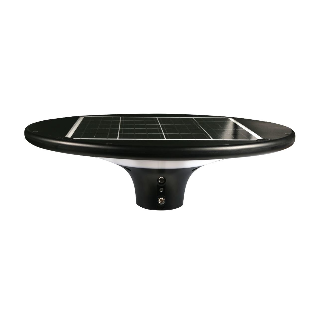 Solar LED Round Post Top Area Light - 2100 Lumens - Dual Color Temperatures - LumeGen