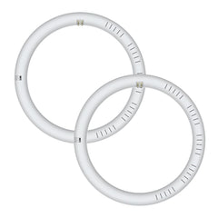 2-Pack - 12in. LED T9 Circline Tube Lamp - Universal Type A+B - 16W - 1700 Lumens - Color Selectable - LumeGen