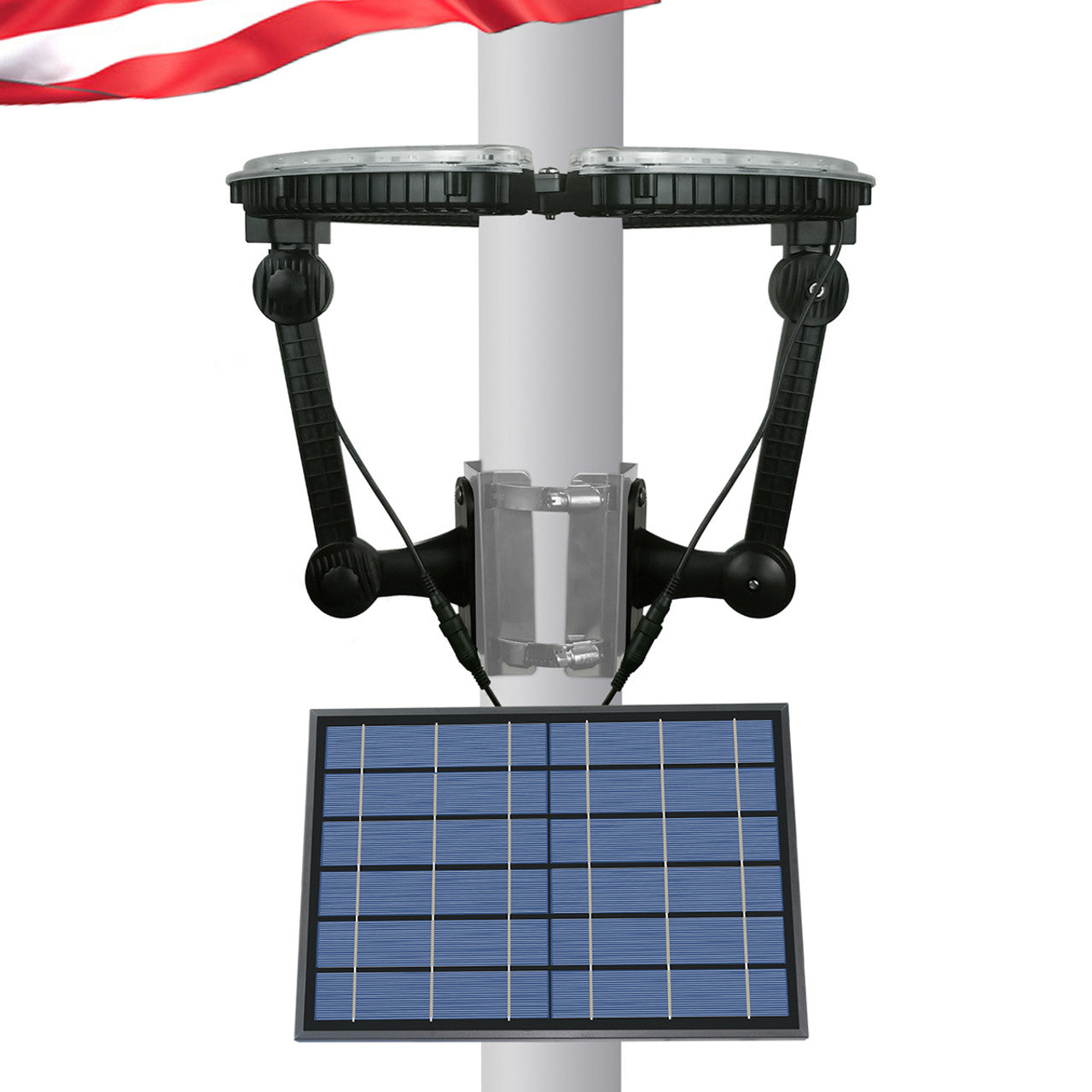 LED Solar Flagpole Ring Light - 1140 Lumens - LumeGen