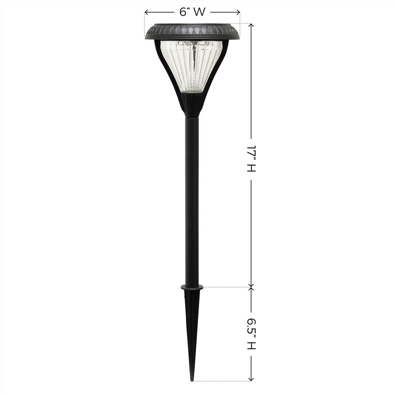 2-Pack Solar LED Premier Garden Stake Light - 50 Lumens - 3000K - Black Finish - Gama Sonic