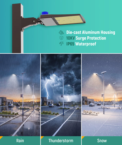 LED Area Light 100W/120W/150W Wattage & 3CCT Selectable 120-277V 25,500LM