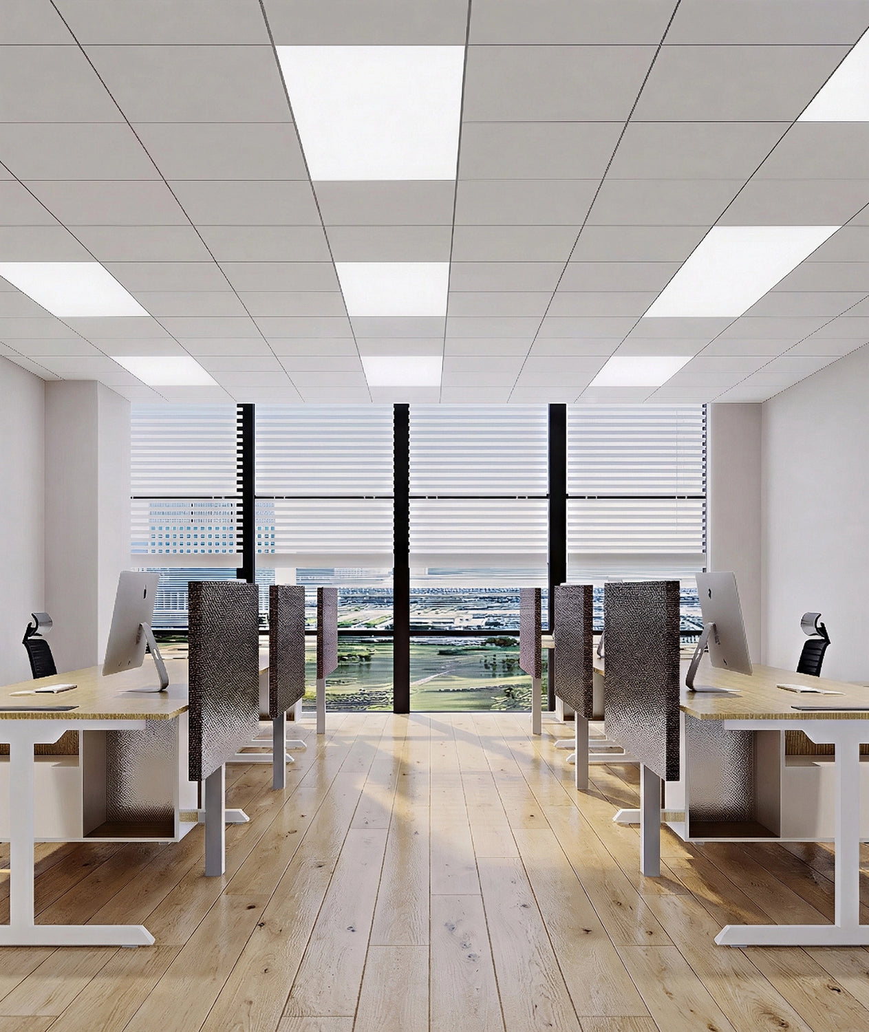 Case of 4 - 2x4 LED Flat Panel Light With Sensor Base - Wattage Adjustable up to 72W - 5 Color Tunable