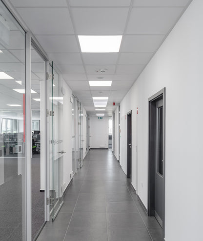 LED Backlit Panel Light 120-277V 50W 6500 Lumens ETL DLC Premium | 2x4FT Sensor Base